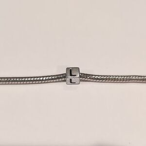 Silver L‎ Spacer Charm for Pandora Style Bracelet